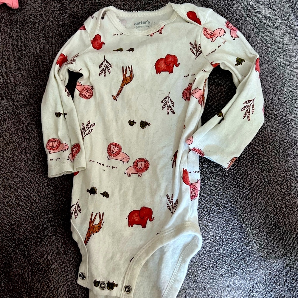 Carters Pink Safari Onsie